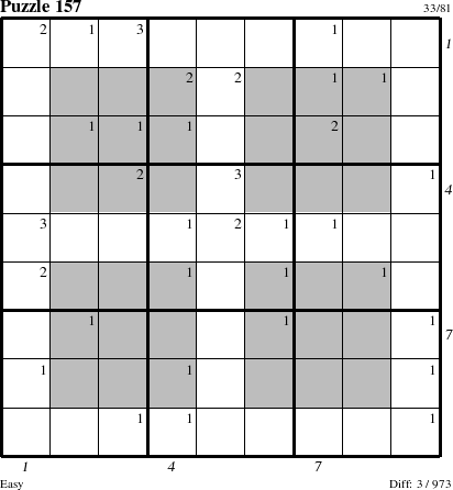 Step-by-Step Instructions for Puzzle 157 with all 3 steps marked