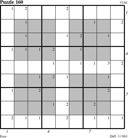 Step-by-Step Instructions for Puzzle 160 with all 3 steps marked