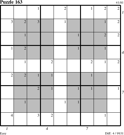 Step-by-Step Instructions for Puzzle 163 with all 4 steps marked