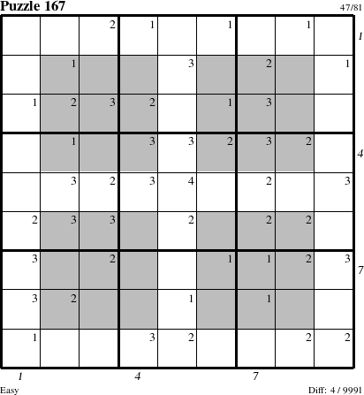 Step-by-Step Instructions for Puzzle 167 with all 4 steps marked