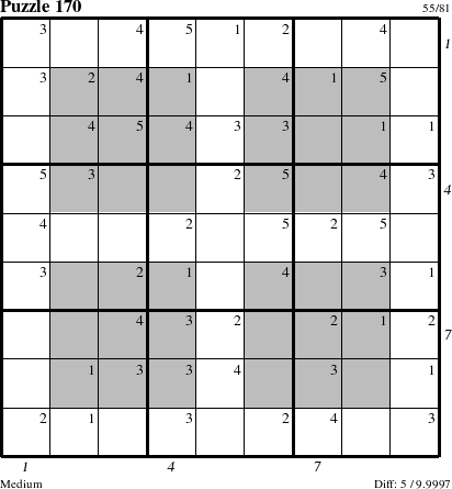 Step-by-Step Instructions for Puzzle 170 with all 5 steps marked