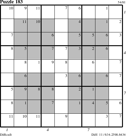 Step-by-Step Instructions for Puzzle 183 with all 11 steps marked