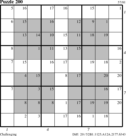 Step-by-Step Instructions for Puzzle 200 with all 20 steps marked