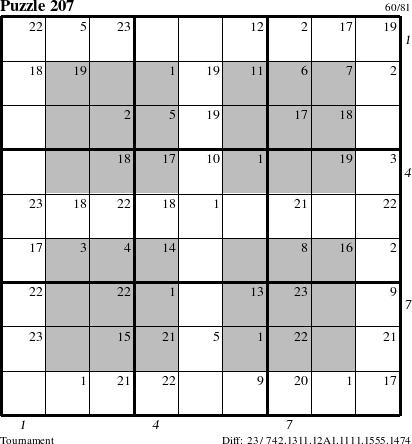 Step-by-Step Instructions for Puzzle 207 with all 23 steps marked