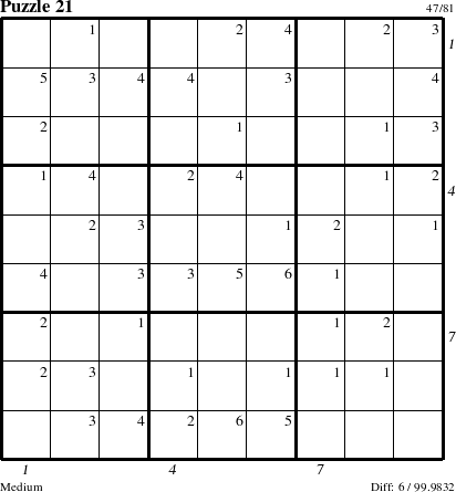 Step-by-Step Instructions for Puzzle 21 with all 6 steps marked