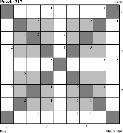 Step-by-Step Instructions for Puzzle 217 with all 3 steps marked