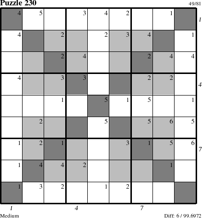 Step-by-Step Instructions for Puzzle 230 with all 6 steps marked