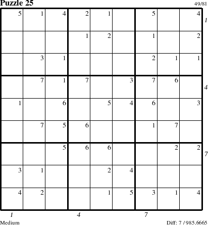 Step-by-Step Instructions for Puzzle 25 with all 7 steps marked