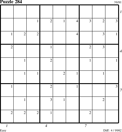 Step-by-Step Instructions for Puzzle 284 with all 4 steps marked