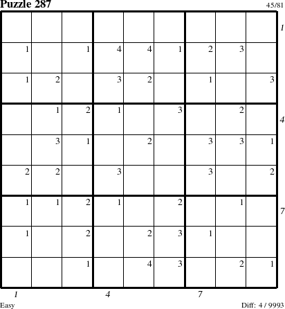 Step-by-Step Instructions for Puzzle 287 with all 4 steps marked