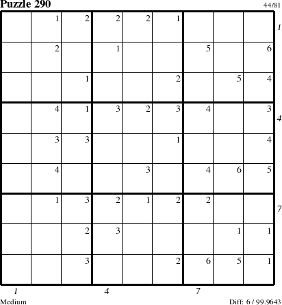 Step-by-Step Instructions for Puzzle 290 with all 6 steps marked