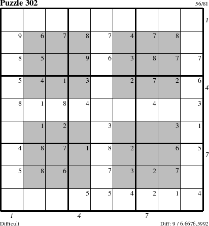 Step-by-Step Instructions for Puzzle 302 with all 9 steps marked