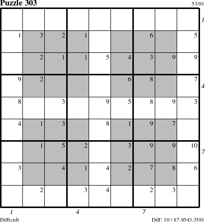 Step-by-Step Instructions for Puzzle 303 with all 10 steps marked