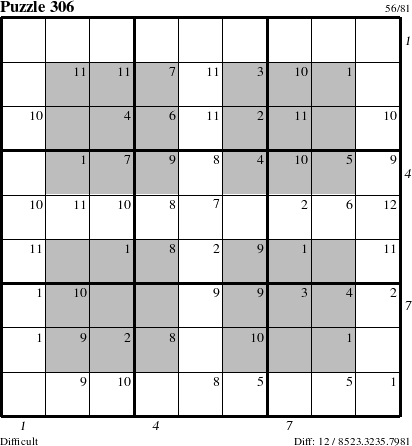 Step-by-Step Instructions for Puzzle 306 with all 12 steps marked