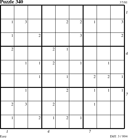 Step-by-Step Instructions for Puzzle 340 with all 3 steps marked