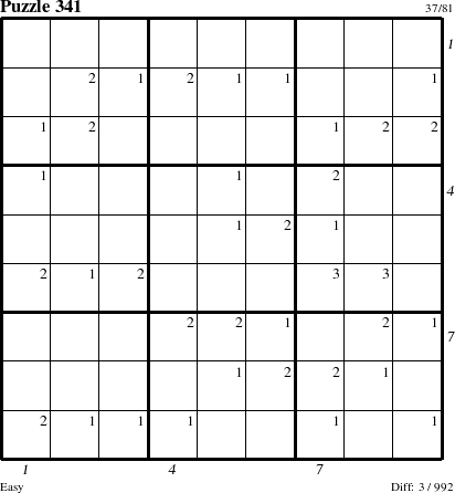 Step-by-Step Instructions for Puzzle 341 with all 3 steps marked