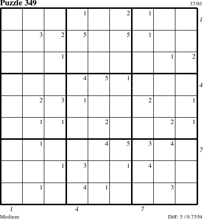 Step-by-Step Instructions for Puzzle 349 with all 5 steps marked