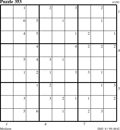 Step-by-Step Instructions for Puzzle 353 with all 6 steps marked