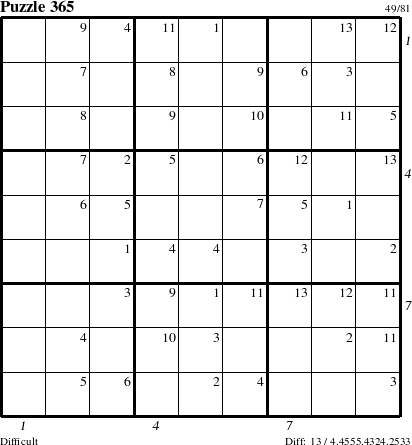 Step-by-Step Instructions for Puzzle 365 with all 13 steps marked