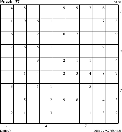 Step-by-Step Instructions for Puzzle 37 with all 9 steps marked