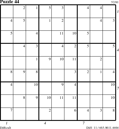 Step-by-Step Instructions for Puzzle 44 with all 11 steps marked