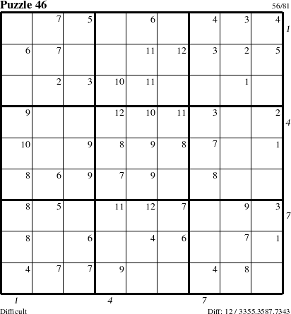 Step-by-Step Instructions for Puzzle 46 with all 12 steps marked