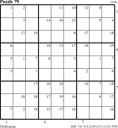 Step-by-Step Instructions for Puzzle 79 with all 19 steps marked