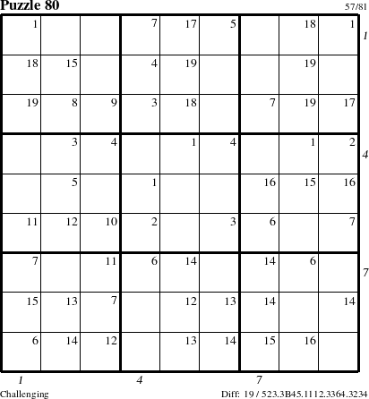 Step-by-Step Instructions for Puzzle 80 with all 19 steps marked