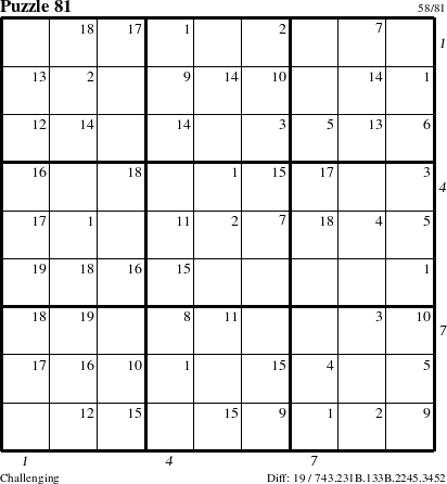 Step-by-Step Instructions for Puzzle 81 with all 19 steps marked