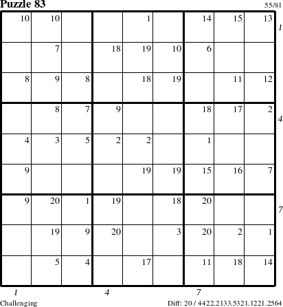 Step-by-Step Instructions for Puzzle 83 with all 20 steps marked