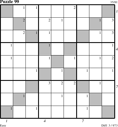 Step-by-Step Instructions for Puzzle 99 with all 3 steps marked