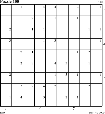 Step-by-Step Instructions for Puzzle 100 with all 4 steps marked