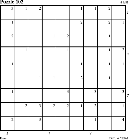 Step-by-Step Instructions for Puzzle 102 with all 4 steps marked