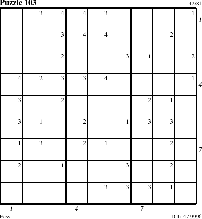 Step-by-Step Instructions for Puzzle 103 with all 4 steps marked