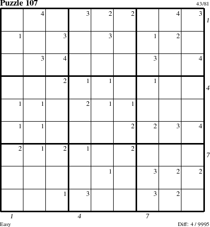 Step-by-Step Instructions for Puzzle 107 with all 4 steps marked