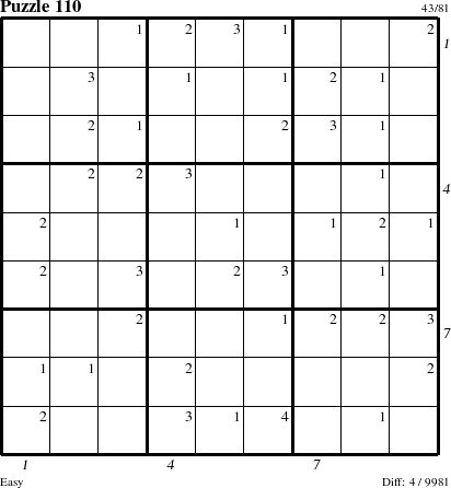 Step-by-Step Instructions for Puzzle 110 with all 4 steps marked