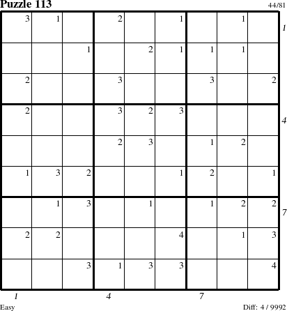 Step-by-Step Instructions for Puzzle 113 with all 4 steps marked