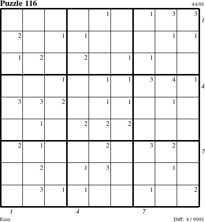 Step-by-Step Instructions for Puzzle 116 with all 4 steps marked