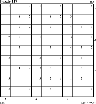 Step-by-Step Instructions for Puzzle 117 with all 4 steps marked