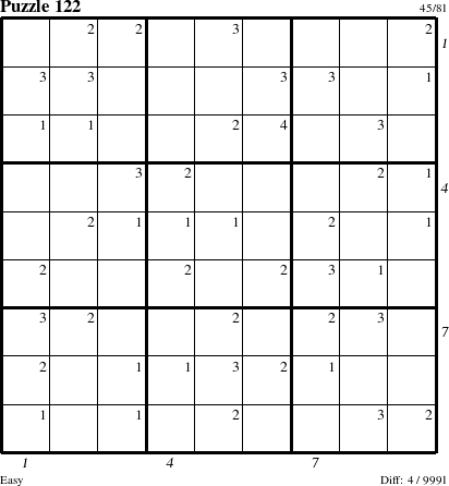 Step-by-Step Instructions for Puzzle 122 with all 4 steps marked