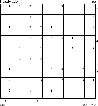 Step-by-Step Instructions for Puzzle 123 with all 4 steps marked