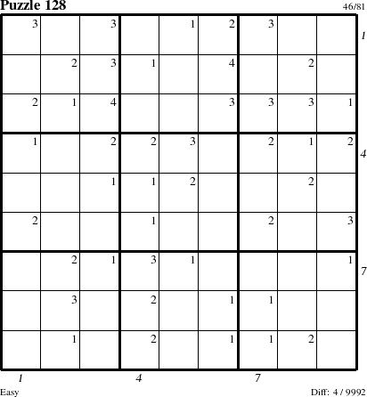 Step-by-Step Instructions for Puzzle 128 with all 4 steps marked