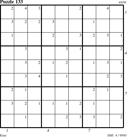 Step-by-Step Instructions for Puzzle 133 with all 4 steps marked