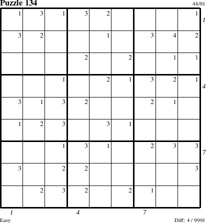 Step-by-Step Instructions for Puzzle 134 with all 4 steps marked