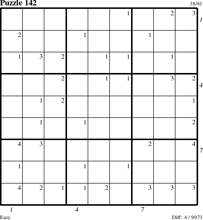 Step-by-Step Instructions for Puzzle 142 with all 4 steps marked