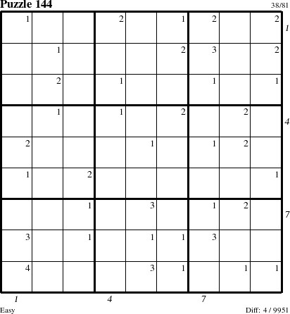 Step-by-Step Instructions for Puzzle 144 with all 4 steps marked