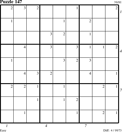 Step-by-Step Instructions for Puzzle 147 with all 4 steps marked