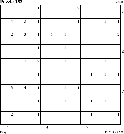 Step-by-Step Instructions for Puzzle 152 with all 4 steps marked