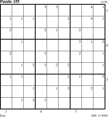 Step-by-Step Instructions for Puzzle 155 with all 4 steps marked