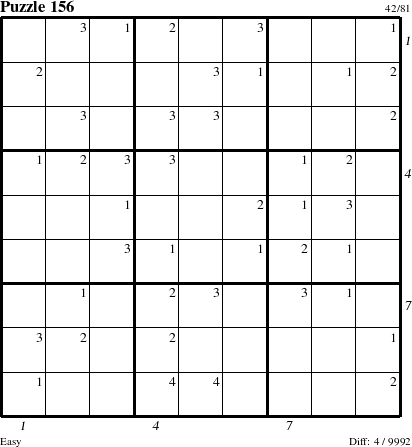 Step-by-Step Instructions for Puzzle 156 with all 4 steps marked